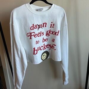 Ohio State White Crew Neck Buckeye Sweatshirt